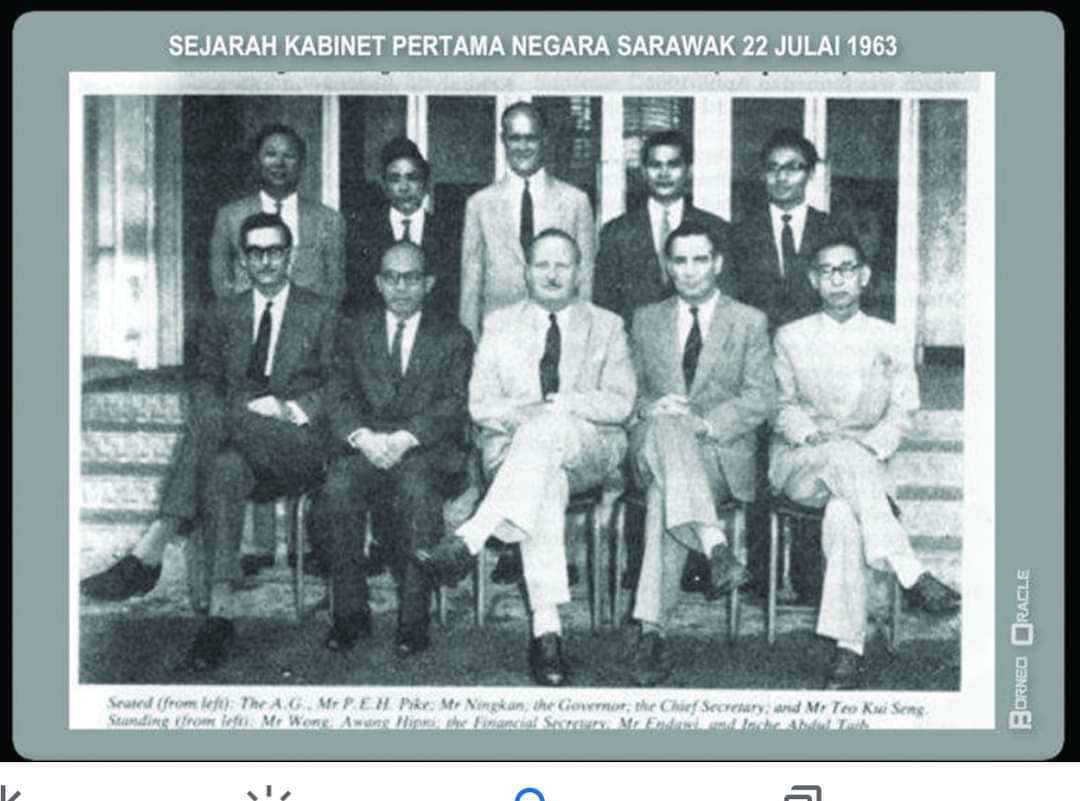 First Sarawak Cabinet with Governor and Sarawak Attorney General in the Cabinet. The control was still by the British with Governor chairing the Meeting